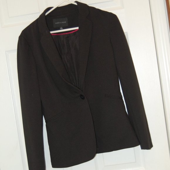 Audrey & Celine Black Women's 1 Button Blazer Size Small - Picture 3 of 11